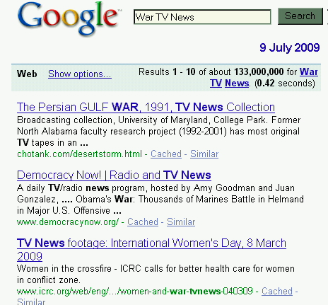 Archived Google
Search from July 2009
with Foote/Foot listing
for Chotank.com at #1