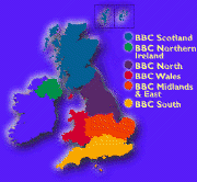 [Map of UK showing BBC regions]