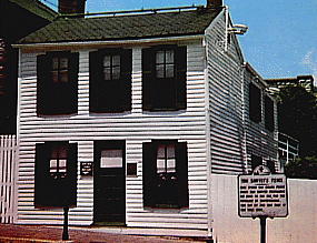 Mark Twain's home showing fence along FLAME'S path.